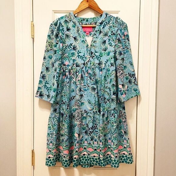 LILLY PULITZER Martine Dress Frenchie Blue Mosaic Shells Dress XXS $228.00 - Picture 6 of 9
